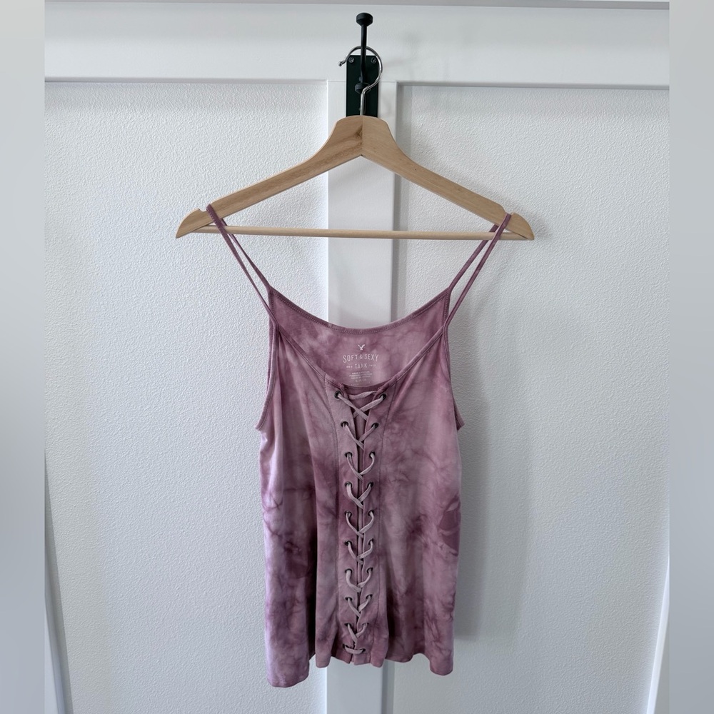 American Eagle Outfitters Soft & Sexy Lace-Up Tank Top